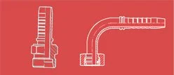 Hose fittings for hydraulic lines